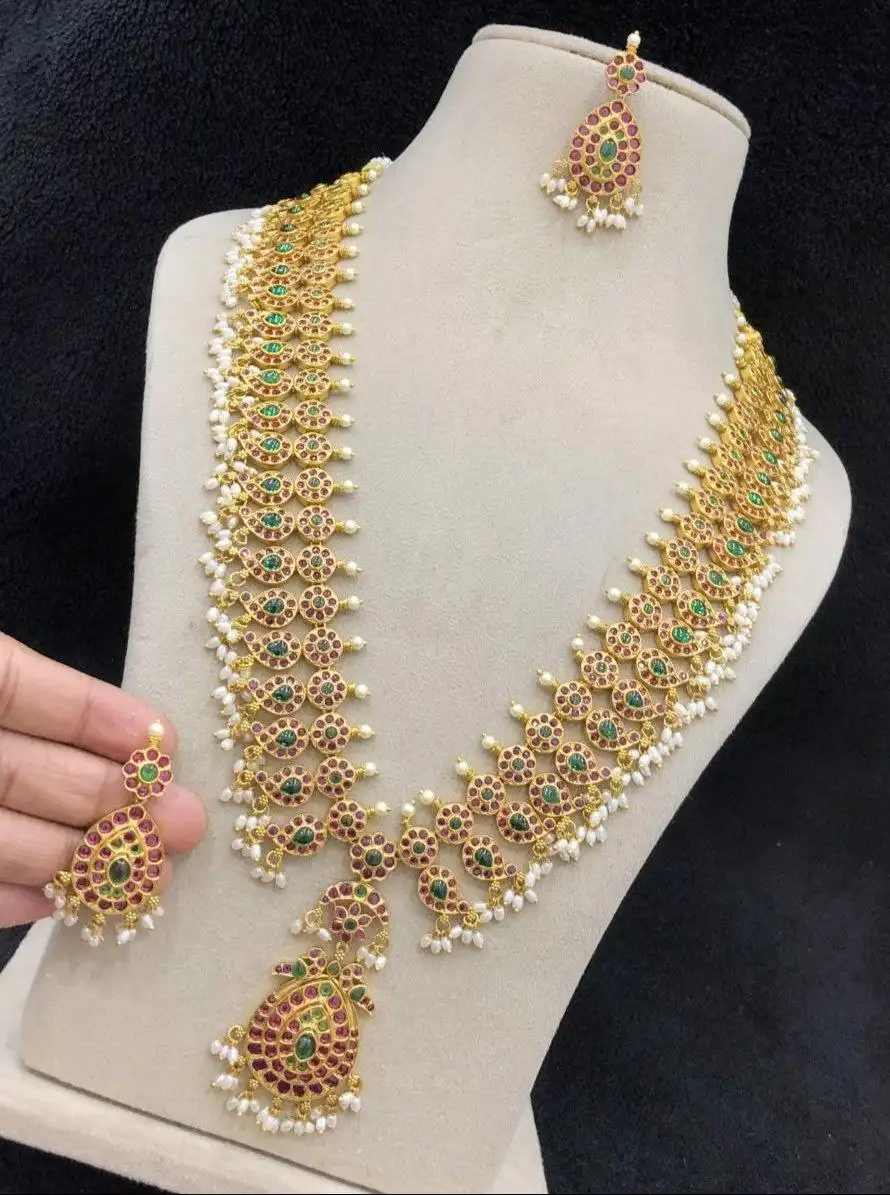 Kemp Stone Pearl Beads Haram set